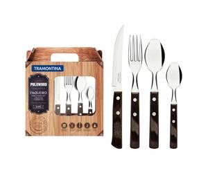 Tramontina Faqueiro Polywood 24 Pièce Cutlery Set - Acier Inoxydable - Brésil