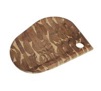 Tramontina Folium Planche de service en bois de bout en teck, FSC, particulièrement durable, chaque planche est unique, plateau de service pour antipasti, amuse-bouches, grillades
