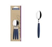 Tramontina Lot de 3 cuillères à thé Ipanema, bleu foncé, acier inoxydable
