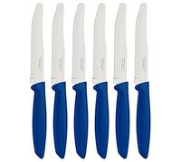 Tramontina Lot de 6 couteaux à fruits et tomates (bout arrondi, bleu)