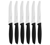 Lot de 6 couteaux à fruits/tomates (noir, pointe arrondie)