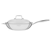 Tramontina Wok Grano en Acier Inoxydable à Corps Triple 32 cm 5,2 L | Idéal pour saisir, faire sauter et cuisiner rapidement viandes, légumes et plats au wok.