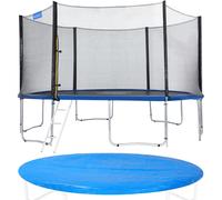 Trampoline Ø 244/305/366/426 cm Set avec Filet de sécurité Bâche Echelle Coussin