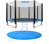 Trampoline Ø 244/305/366/426 cm Set avec Filet de sécurité Bâche Echelle Coussin