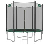 Trampoline Ø 244 cm pour Enfants, Poteau Droit de 180 cm de Haut, Cadre en Acier, Certificat TÜV Rheinland GS, Noir et Vert