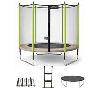 Kangui – Trampoline de jardin JUMPI Zen 300 300 cm – filet de sécurité, échelle, bâche, kit d'ancrage
