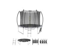 sweeek | Trampoline Ø 305cm - Mars Inner XXL- trampoline de jardin gris avec filet de protection intérieur échelle bâche filet pour chaussures et kit d'ancrage 305m 305cm Gris G