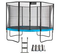 Kangui Trampoline de jardin Punchi Bleu 360 365 cm – Filet de sécurité, échelle, kit d'ancrage