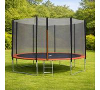 Trampoline Ø 4,27 M Avec Filet De Sécurité Et Échelle Pour Enfants Noir TU