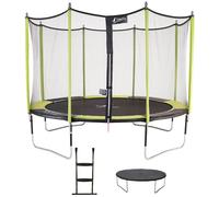 Kangui - Trampoline De Jardin 426 Cm + Filet De Sécurité + ?Chelle + B?Che De Protection Jumpi Vert/Noir 430