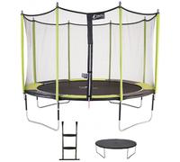 Trampoline Ø 430?cm + Filet + Échelle + Bâche - Jumpi 430 ? Noir/vert Vert TU