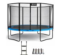 Kangui Trampoline Punchi 430 Ø430 cm – Filet de sécurité, Échelle, Kit d'ancrage – Bleu