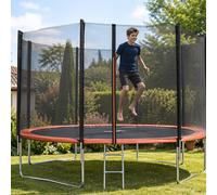 Trigano Trampoline Ø 3,66 m – Filet de sécurité et échelle – Noir – TU