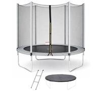 Generique Trampoline Maxi Eco Ø 300 cm KANGUI - Gris - Filet, échelle et couverture de protection