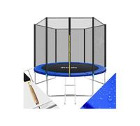 Trampoline - TECTAKE - Trampoline modèle B GARFUNKY avec toile de saut résistante en acier 305 cm - Noir/bleu