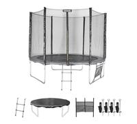 Alice's Garden - Trampoline 305cm - Mars XXL Gris - avec Filet de Protection. échelle. bâche. Filet pour Chaussures. kit d'ancrage. Trampoline de Jardin 305 cm |Qualité Pro |Normes EU