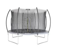 Trampoline rond Ø 370cm gris avec filet de protection intérieur - Saturne Inner - Nouveau modèle - trampoline de jardin 3.7m 370