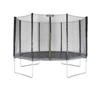Trampoline rond Ø 370cm gris avec son filet de protection - Saturne - Trampoline de jardin 370 cm 3m| Qualité PRO. | Normes EU.