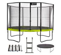 Kangui - Trampoline de Jardin Rond 430 cm + Filet + échelle + bâche + kit ancrage | PUNCHI Vert 430