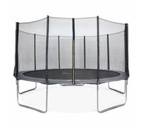 Trampoline rond Ø 460cm gris avec son filet de protection - Neptune - Trampoline de jardin 460 cm 4m | Qualité PRO. | Normes EU.