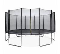 Trampoline ø490cm - jupiter avec son filet de protection gris TU