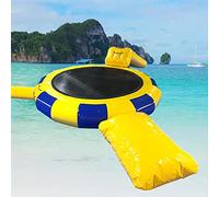 Trampoline aquatique gonflable avec toboggan - Tapis anti-éclaboussures et plateforme de natation pour lacs, piscines, parcs aquatiques - Facile à gonfler pour toute la famille