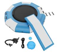 Trampoline Aquatique Gonflable De-Duoku-10 Pieds-Plateforme De Natation Rebond-Avec Toboggan Piscine Lac-Aquatique Amusante