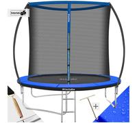 Trampoline - TECTAKE - JUMPY - Diamètre 244 cm - Filet de sécurité - Échelle d'accès