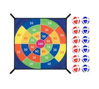 Trampoline Ball Toss Game - 29 inch Sticky Target Board | Plush Fabric Dartboard - Interactive Ball Throwing Game Set with Adhesive Balls for Kids Family Gatherings Backyard Play Birthday Parties