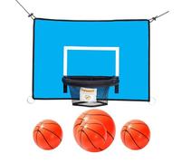 Trampoline Basketball Hoop Set | PVC & ABS, 17.7in X 13.8in / 27.2in X 18.9in | Universal Trampoline Accessory, Easy Installation | Includes 3 Balls & Air Pump