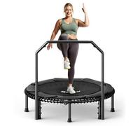 Trampoline BCAN 122 cm pour Adultes, capacité de Charge 250 kg, élastiques, poignée réglable, Stable, Silencieux - Noir