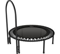 trampoline bellicon Fitness 112cm (noir) avec 1 poignée de maintien |Pieds stables à visser & suspension par anneaux de corde jusqu'à 150kg (extra fort) | Cadre en trois parties | Fabriqué en Allemagn