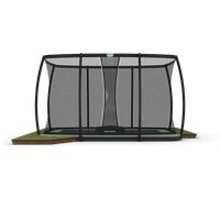Trampoline ecologique enterré champion eco 410 + filet de sécurité vert TU