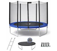 Kangui Trampoline Ø300 cm bleu avec échelle, couverture de propreté et kit d'ancrage