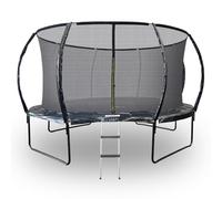 JUMP4FUN Trampoline 14Ft ø 427 cm noire avec Echelle, Protection et Filet de sécurité Noir G