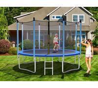 Trampoline COSTWAY φ305cm trampoline de jardin extérieur avec échelle tapis de saut filet de sécurité & couverture de bord trampoline set complet