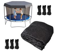 Trampoline Cover - Outdoor Sun Canopy Protector Net | UV Sun Block Safety Netting for 6 8 Pole Round Trampolines | Waterproof Sunshade Top Cover for Backyard Garden Lawn Use