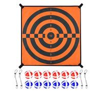 Trampoline Dart Board Game Accessory - Plush Cloth PP 72x72cm 234g for Kids - Indoor Outdoor Bounce Throw Target Toy with 12 Balls 4 Elastic Ropes