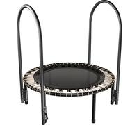 trampoline de fitness bellicon 100cm (Beige) avec suspension par anneaux de corde jusqu'à 90kg (Medium) | Pieds vissés stables & 2 poignées de maintien | Cadre en trois parties | Fabriqué en Allemagne
