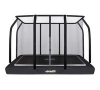 Trampoline de fitness enterré avec filet de sécurité VirtuFit Premium Noir 213x305x200 cm