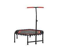 SPORTNOW Trampoline de Fitness 114 cm avec Cordes élastiques, poignée réglable sur 3 Positions, Trampoline d'exercice Charge 100 kg Stable et Silencieux pour entraînement intérieur, Rouge
