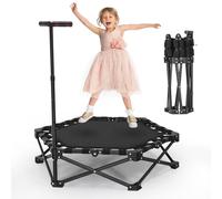 Trampoline de fitness pliable de 101,6 cm avec poignée réglable silencieux, mini trampoline Bungee Rebounder Jumping Cardio Trainer Entraînement pour adultes - Charge maximale : 150 kg