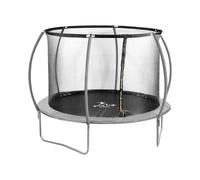 Trampoline de jardin - Ø 305 x 180 cm - 100 kg - Filet de sécurité - Noir/gris | Gymrex