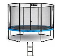 Kangui Trampoline de jardin Punchi 360 - Filet de sécurité et échelle - Bleu