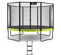 Kangui Trampoline de jardin rond Punchi 430 cm – Filet de sécurité + Échelle – Vert TU