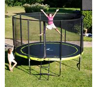 Kangui Trampoline de jardin rond Punchi 430 cm – Filet de sécurité + Échelle – Vert TU