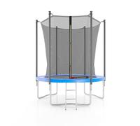 Trampoline De Jardin Ø185 Cm / 6ft Avec Filet Intérieur, Matelas De Protection Et Echelle - Bleu