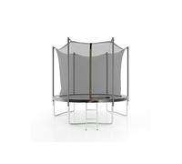 JUMP4FUN Trampoline de jardin ø244 cm- 8FT- Filet intérieur, Matelas de protection et Echelle - Noir Noir G