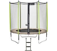 Kangui - Trampoline De Jardin 244 Cm + Filet De Sécurité + Échelle Jumpi Taupe/Vert 250