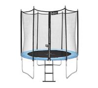 Trampoline de jardin 250 cm + filet de sécurité + échelle normes ce/eu bleu TU